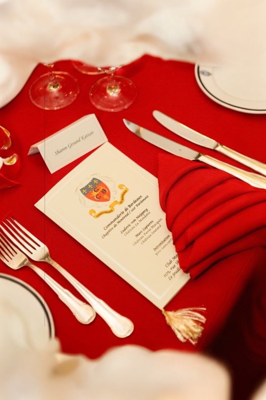 Menu de la Commanderie de Bordeaux, chapitre de Montréal